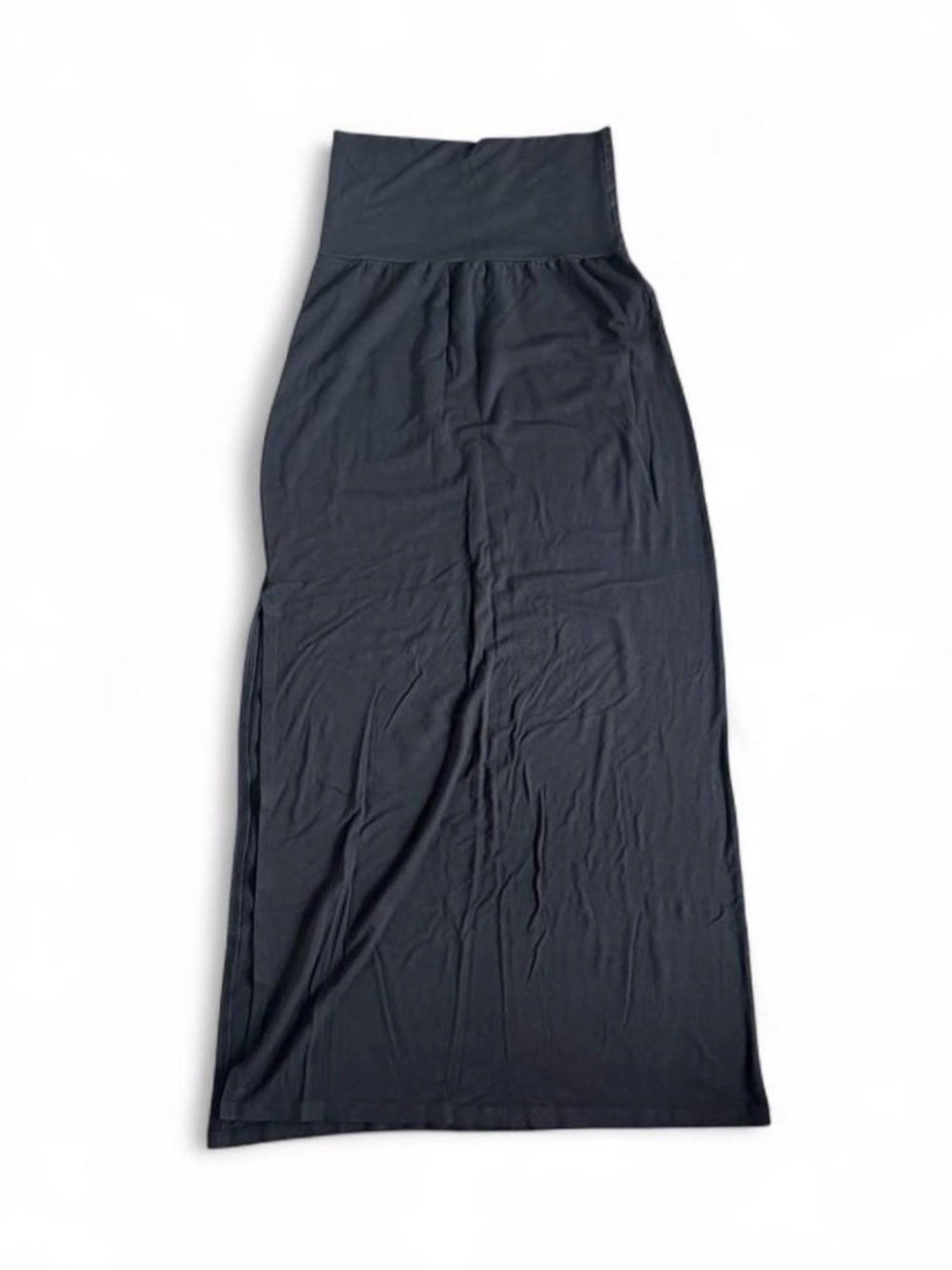 Brandy Melville Black Fold-Over Maxi Skirt